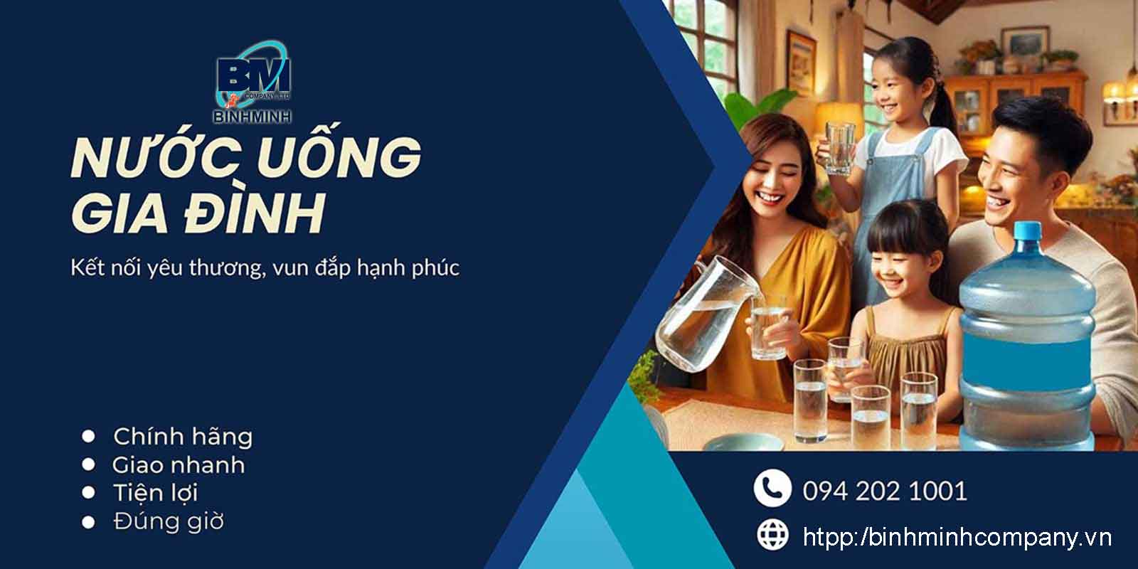 Nước uống đóng bình 20L (19L) nước uống đóng chai giao nhanh tận nhà, tận nơi chuyên nghiệp bởi Bình Minh Company